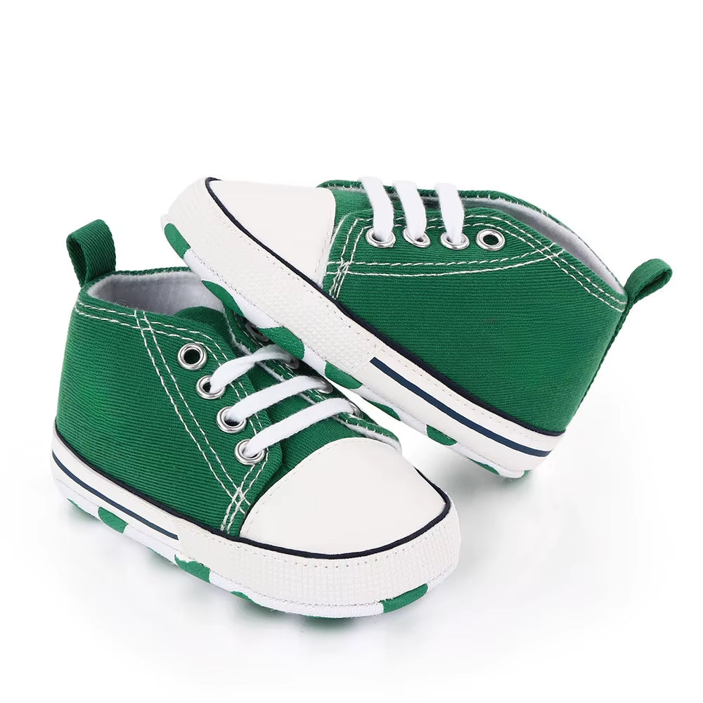 Baby Canvas Classic Sports Sneakers Newborn Baby Boys Girls Print Star First Walkers Shoes Infant Toddler Anti-Slip Baby Shoes
