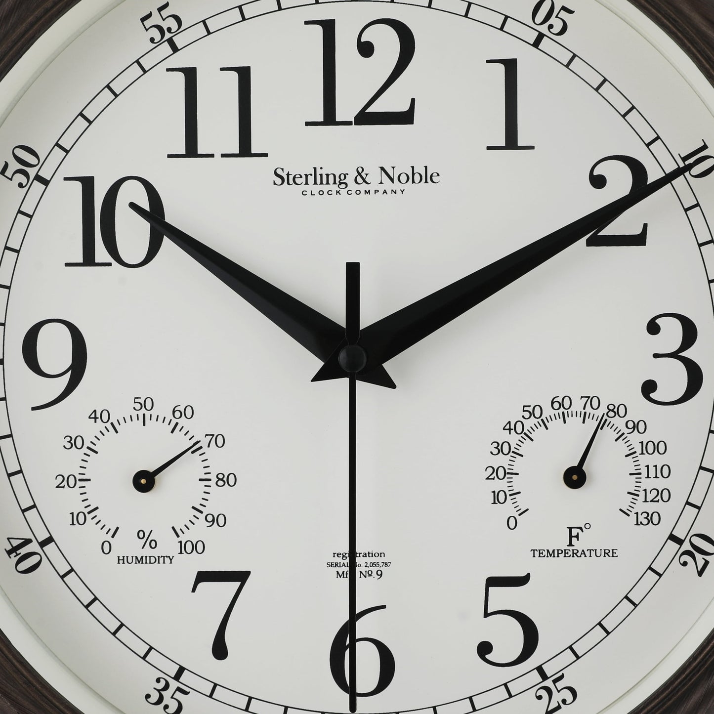 8.75" Indoor/Outdoor Antique Bronze round Arabic Analog Wall Clock