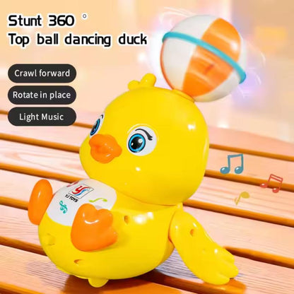 Electric Stunt Head Dancing Duck Toy with 360° Spinning, Colorful Lights & Music, Funny Interactive Toy for Kids