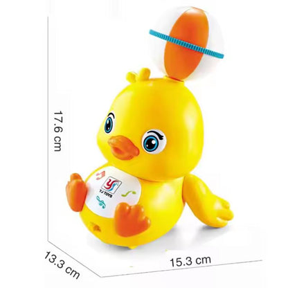 Electric Stunt Head Dancing Duck Toy with 360° Spinning, Colorful Lights & Music, Funny Interactive Toy for Kids