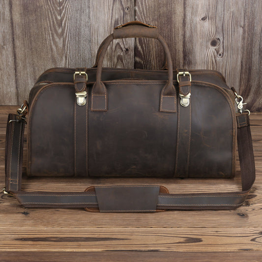 Cowhide Shoulder Travel Bag