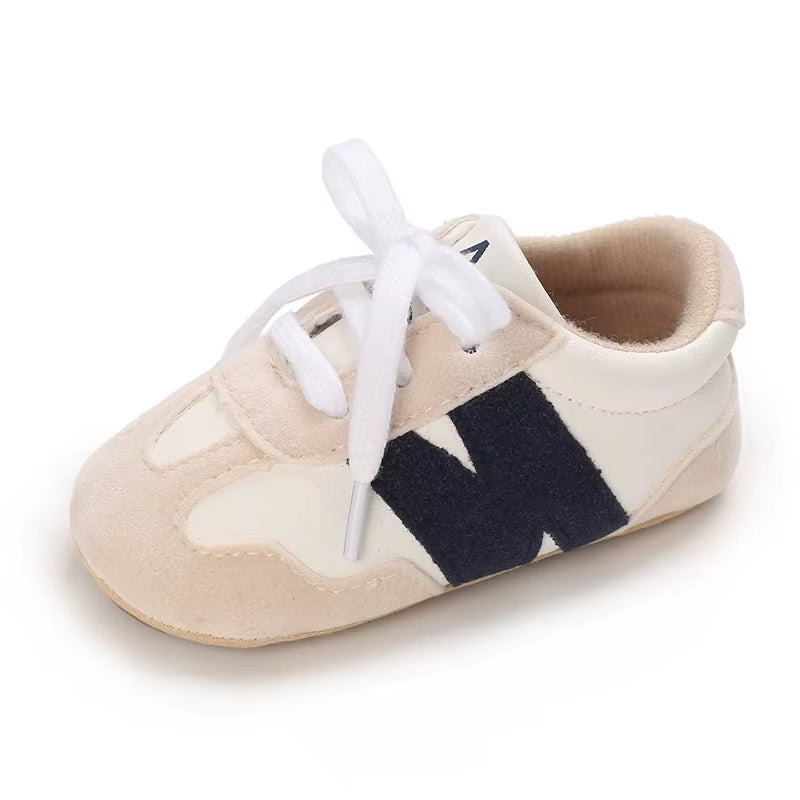 Newborn Baby Sneakers Letter Patchwork Baby Casual Shoes Anti-Slip Hundred Toddler Baby Boys Girls Shoes 0-18 Months