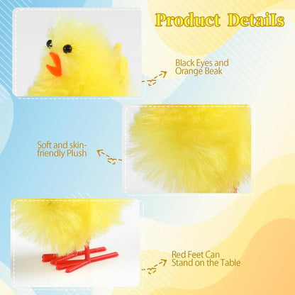 36Pcs Mini Chicks Easter Chenille Easter Chicks 1.26Inch Small Soft Fluffy Chick Stuffed Animal Cuddly Doll Gift Halloween Decor for Easter Party Supply, Yellow