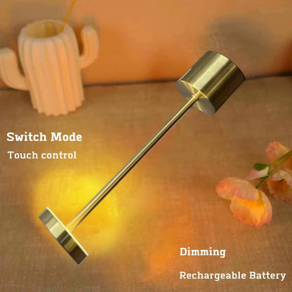 Classic Table Lamp USB Rechargeable Night Light Stepless Dimming Touch Desk Lamp Bedside Lamp Hotel Bar Decoration - Gold, Rose Gold, Black and White