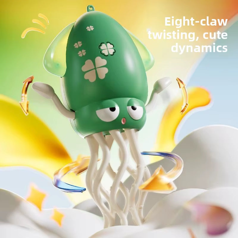 Electronic Dancing Squid Toys with Light&Music Funny Induction Lying Flat Squid Toddler Interactive Development Tummy Time Gifts