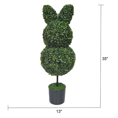 Boxwood Easter Bunny Topiary, Green, 35", by