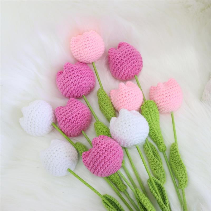 Handmade Knitted Tulip Bouquet, Crochet Flower Bouquet, 10/20/30 Stems Artificial Flowers, Easter and Mother'S Day Gift, Home Decor, Bedroom Decoration #TOP PICKS