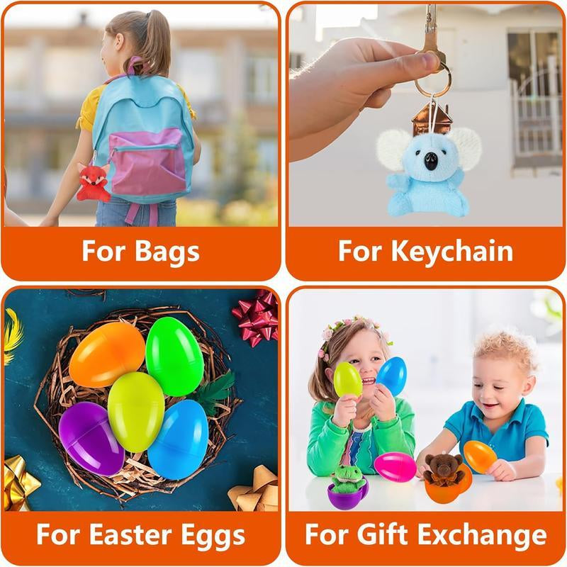 Easter Basket Stuffers & Easter Egg Fillers 12-Pack Pre-Filled Plastic Eggs with Assorted Mini Stuffed Animal Plush Toys for Kids, Easter Egg Hunt Games Prizes, Classroom Easter Activities, Party Favors for Boys & Girls Easter Egg Toy