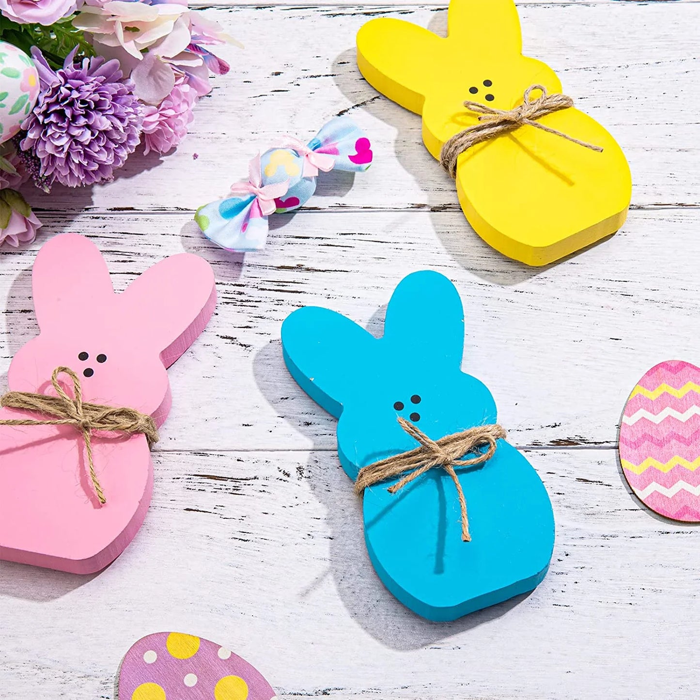 3Pcs Easter Decorations Bunny Tabletop Centerpieces-Indoor Easter Decoration for Spring Home Office Farmhouse Gift