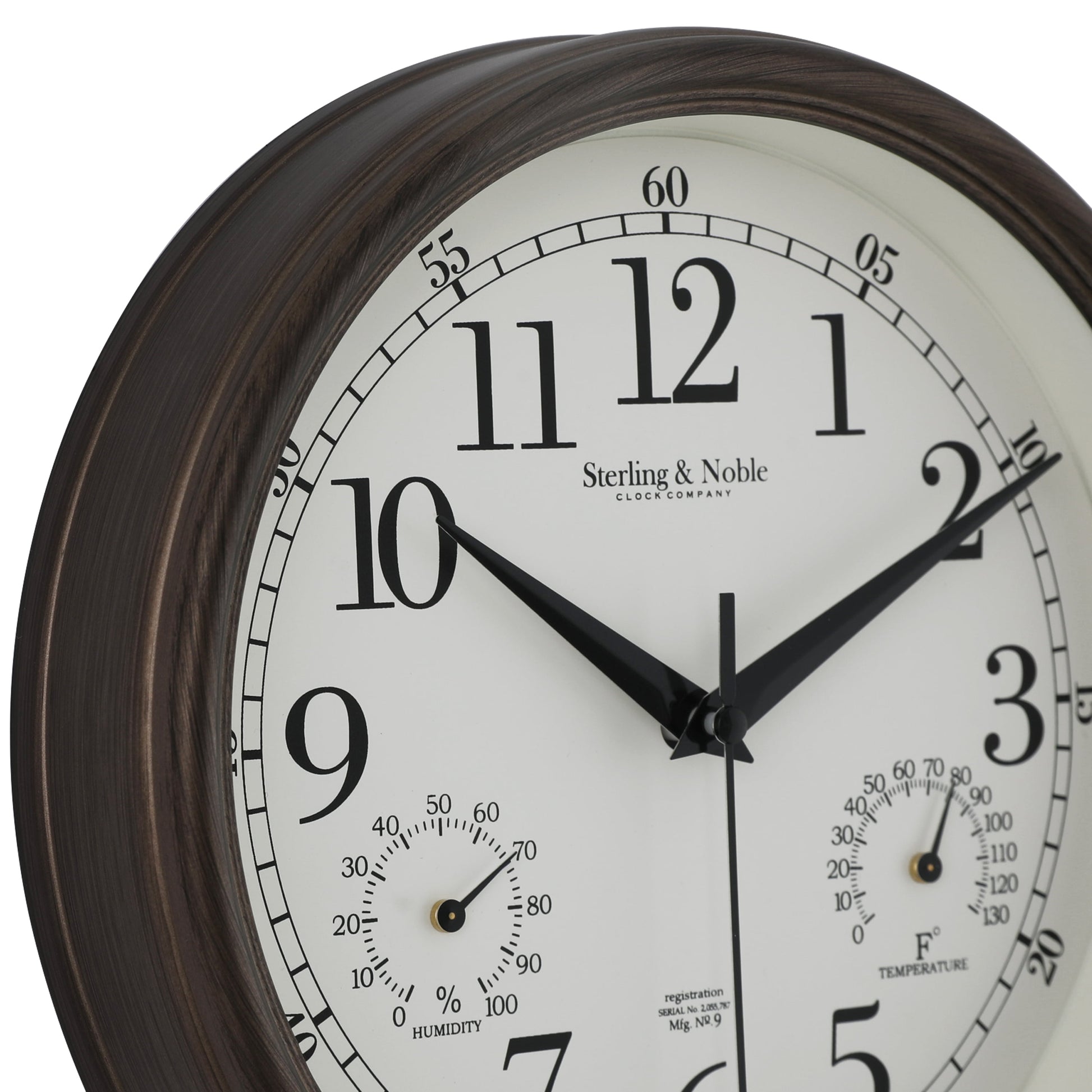 8.75" Indoor/Outdoor Antique Bronze round Arabic Analog Wall Clock