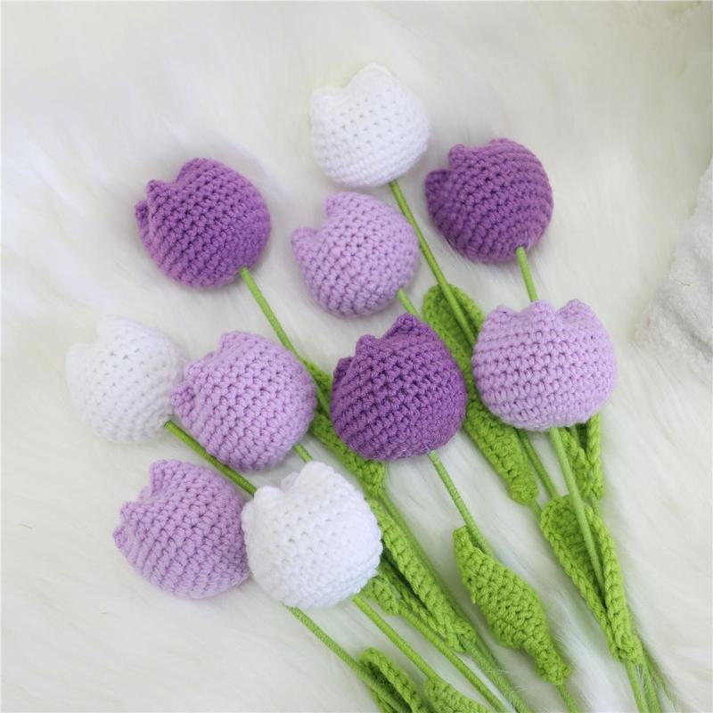 Handmade Knitted Tulip Bouquet, Crochet Flower Bouquet, 10/20/30 Stems Artificial Flowers, Easter and Mother'S Day Gift, Home Decor, Bedroom Decoration #TOP PICKS