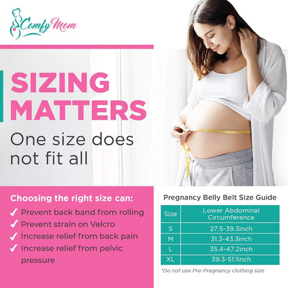 Belly Bands for Pregnant Women, Pregnancy Belly Support Band - Maternity Belt for Back Pain. Adjustable/Breathable Belly Support for Pregnancy. (Dark Mint/Xl)