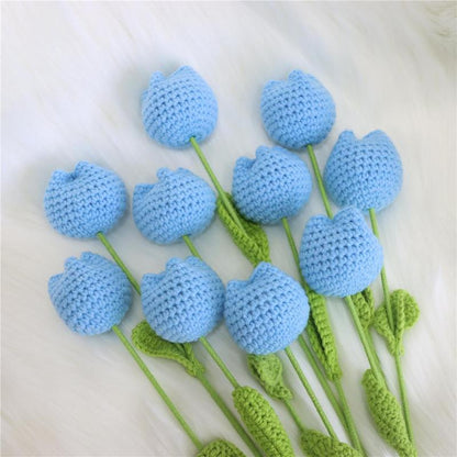 Handmade Knitted Tulip Bouquet, Crochet Flower Bouquet, 10/20/30 Stems Artificial Flowers, Easter and Mother'S Day Gift, Home Decor, Bedroom Decoration #TOP PICKS