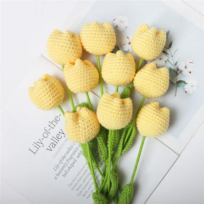 Handmade Knitted Tulip Bouquet, Crochet Flower Bouquet, 10/20/30 Stems Artificial Flowers, Easter and Mother'S Day Gift, Home Decor, Bedroom Decoration #TOP PICKS