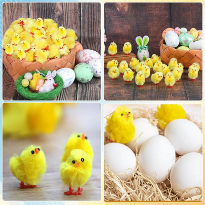 36Pcs Mini Chicks Easter Chenille Easter Chicks 1.26Inch Small Soft Fluffy Chick Stuffed Animal Cuddly Doll Gift Halloween Decor for Easter Party Supply, Yellow