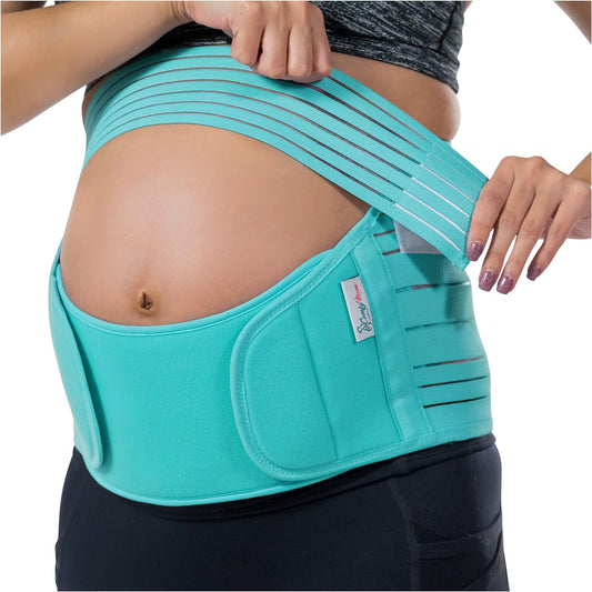 Belly Bands for Pregnant Women, Pregnancy Belly Support Band - Maternity Belt for Back Pain. Adjustable/Breathable Belly Support for Pregnancy. (Dark Mint/Xl)