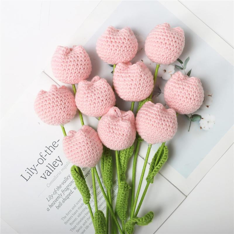 Handmade Knitted Tulip Bouquet, Crochet Flower Bouquet, 10/20/30 Stems Artificial Flowers, Easter and Mother'S Day Gift, Home Decor, Bedroom Decoration #TOP PICKS