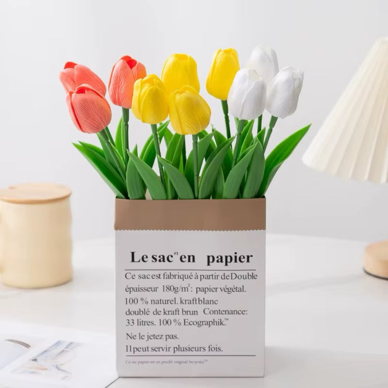 Tulip Artificial Bouquet Flower Wedding Outdoor Home Garden Bouquet Party Decorative Plant Valentine'S Day,Thanksgiving,Christma