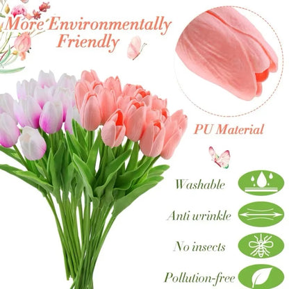 Tulip Artificial Bouquet Flower Wedding Outdoor Home Garden Bouquet Party Decorative Plant Valentine'S Day,Thanksgiving,Christma