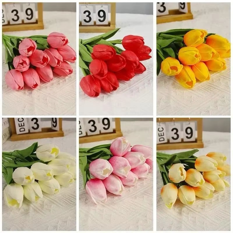 Tulip Artificial Bouquet Flower Wedding Outdoor Home Garden Bouquet Party Decorative Plant Valentine'S Day,Thanksgiving,Christma