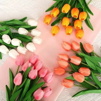 Tulip Artificial Bouquet Flower Wedding Outdoor Home Garden Bouquet Party Decorative Plant Valentine'S Day,Thanksgiving,Christma