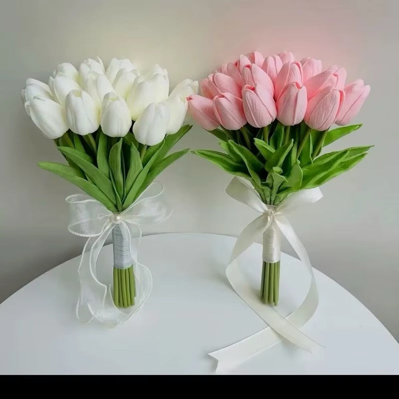 Tulip Artificial Bouquet Flower Wedding Outdoor Home Garden Bouquet Party Decorative Plant Valentine'S Day,Thanksgiving,Christma