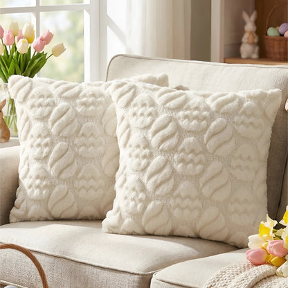 Easter Pillow Covers 18 X 18 Inch Pack of 2 Luxury Soft Egg Pattern Decorative Throw Pillowcases for Easter