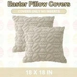 Easter Pillow Covers 18 X 18 Inch Pack of 2 Luxury Soft Egg Pattern Decorative Throw Pillowcases for Easter