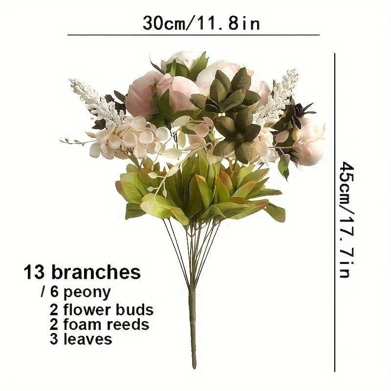 Artificial Peony Flower Bouquet, 1 Count Romantic Faux Flower Bouquet, Decorative Flowers for Home Party Wedding, Home Decor Supplies, Peonies Bouquet for Flower Arrangement, Decorative Flower Arrangement