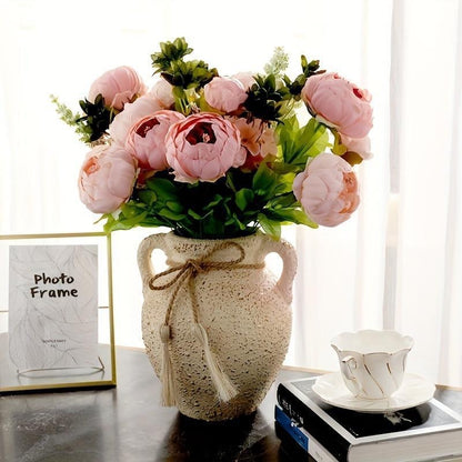 Artificial Peony Flower Bouquet, 1 Count Romantic Faux Flower Bouquet, Decorative Flowers for Home Party Wedding, Home Decor Supplies, Peonies Bouquet for Flower Arrangement, Decorative Flower Arrangement