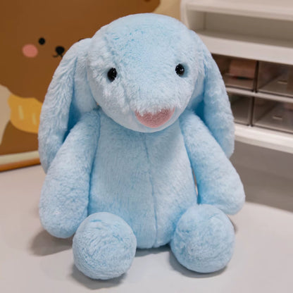 Easter Purple Rabbit with Pink Strawberry Flower Ears, Grey Plush Doll, Easter and Party Gift