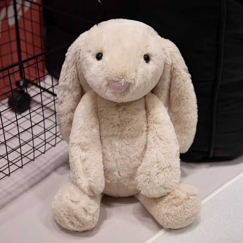 Easter Purple Rabbit with Pink Strawberry Flower Ears, Grey Plush Doll, Easter and Party Gift