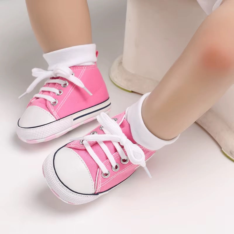 Baby Canvas Sneakers Baby Boys Girls Sports Shoes Infant First Walkers Toddler Soft Sole Anti-Slip Baby Shoes