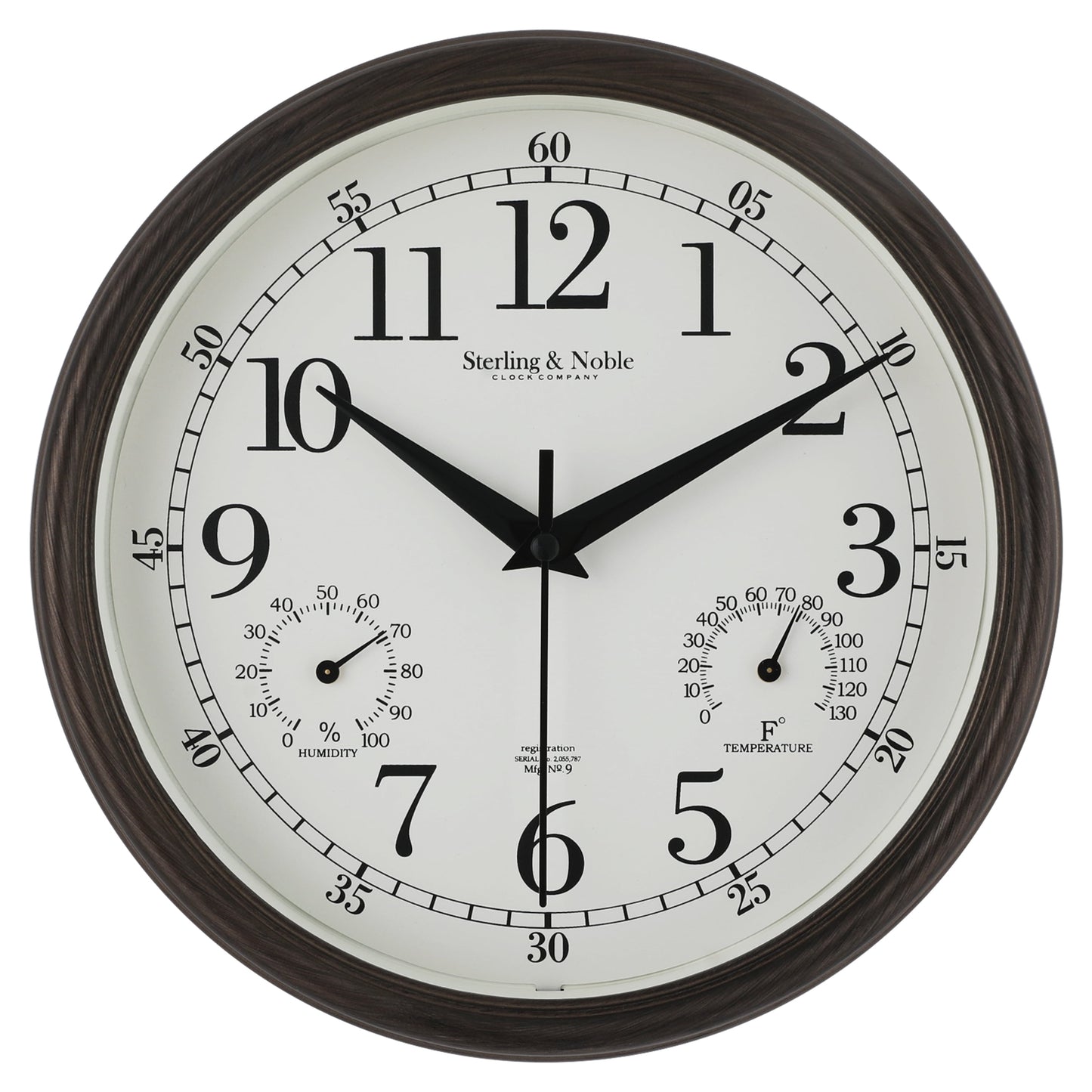 8.75" Indoor/Outdoor Antique Bronze round Arabic Analog Wall Clock