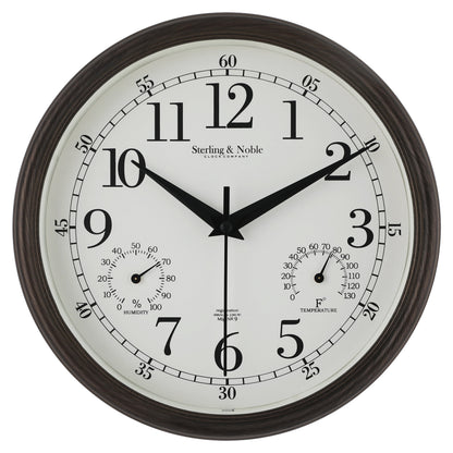 8.75" Indoor/Outdoor Antique Bronze round Arabic Analog Wall Clock