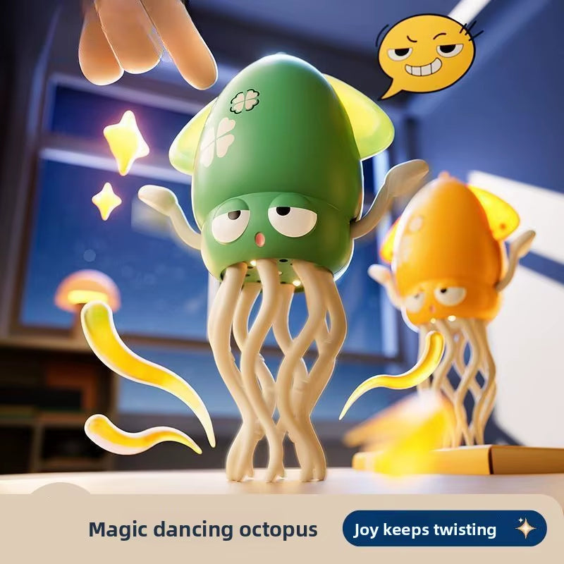 Electronic Dancing Squid Toys with Light&Music Funny Induction Lying Flat Squid Toddler Interactive Development Tummy Time Gifts