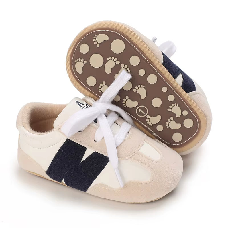 Newborn Baby Sneakers Letter Patchwork Baby Casual Shoes Anti-Slip Hundred Toddler Baby Boys Girls Shoes 0-18 Months