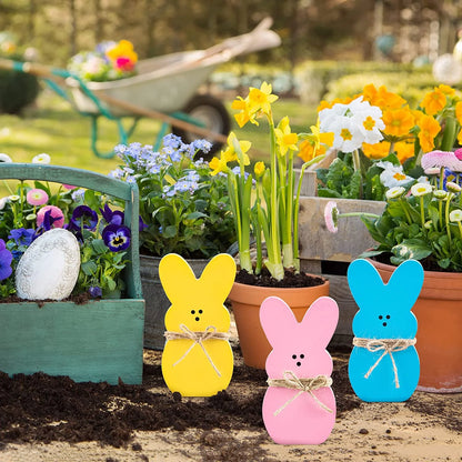 3Pcs Easter Decorations Bunny Tabletop Centerpieces-Indoor Easter Decoration for Spring Home Office Farmhouse Gift