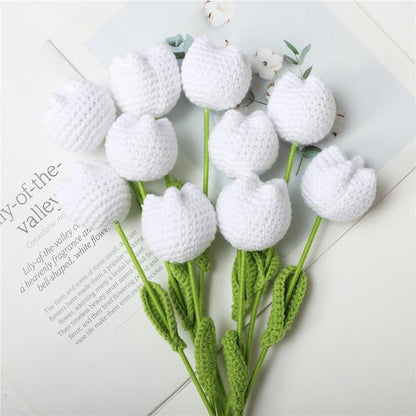 Handmade Knitted Tulip Bouquet, Crochet Flower Bouquet, 10/20/30 Stems Artificial Flowers, Easter and Mother'S Day Gift, Home Decor, Bedroom Decoration #TOP PICKS