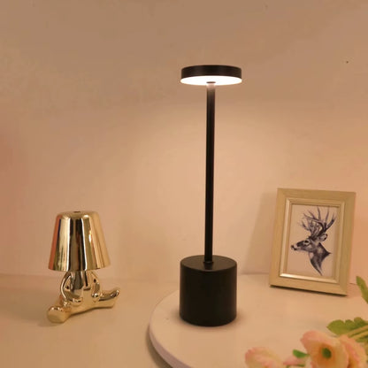 Classic Table Lamp USB Rechargeable Night Light Stepless Dimming Touch Desk Lamp Bedside Lamp Hotel Bar Decoration - Gold, Rose Gold, Black and White