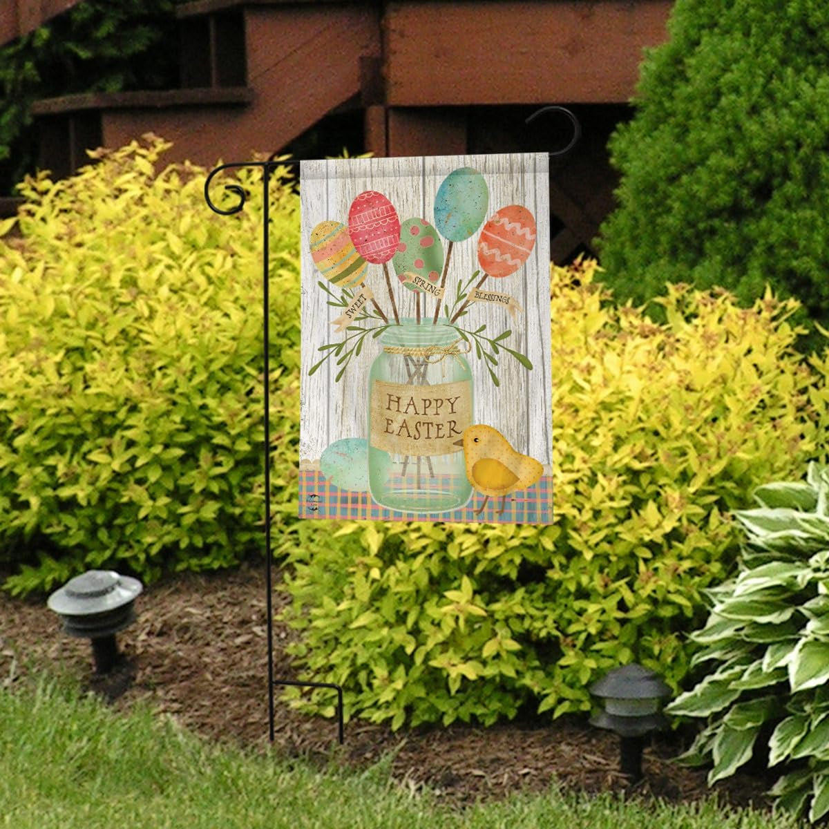 Easter Garden Flag featuring Spring Egg Bouquet Design