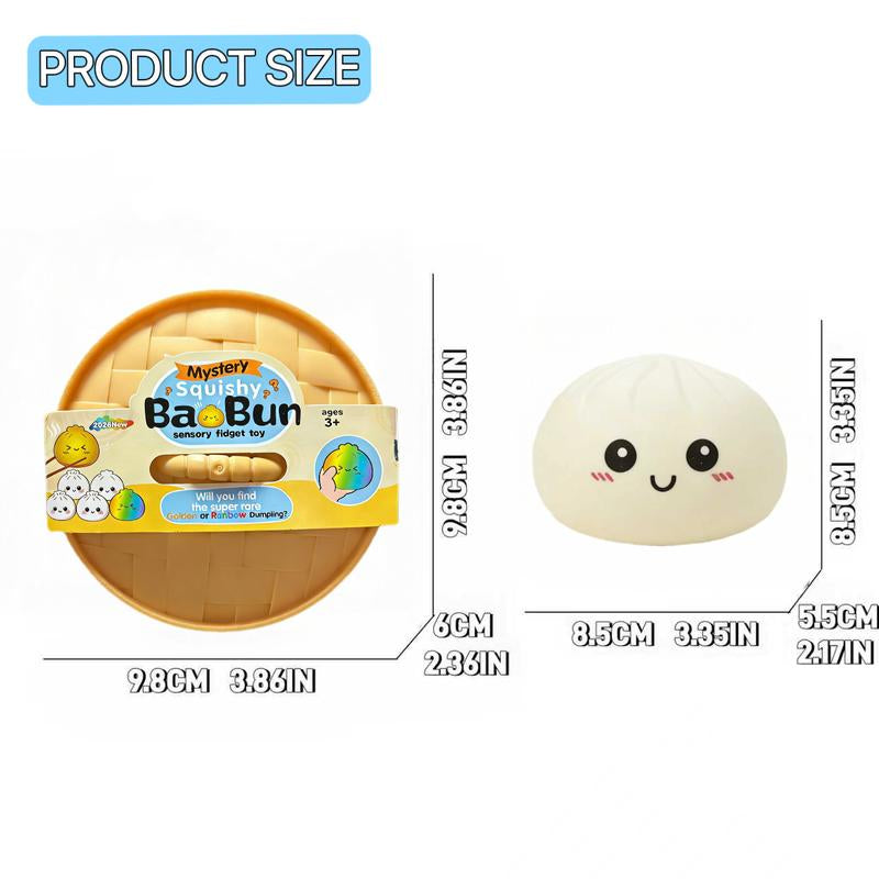 Smiling Face Emoji Big Dumpling Squishy - Mystery Bun Fidget Toy, Soft TPR Material, Stress Relief, Unboxing Surprise,Random Style per Pack.Suitable for Children to Exchange Gifts,Valentine'S Day and Easter Gifts.