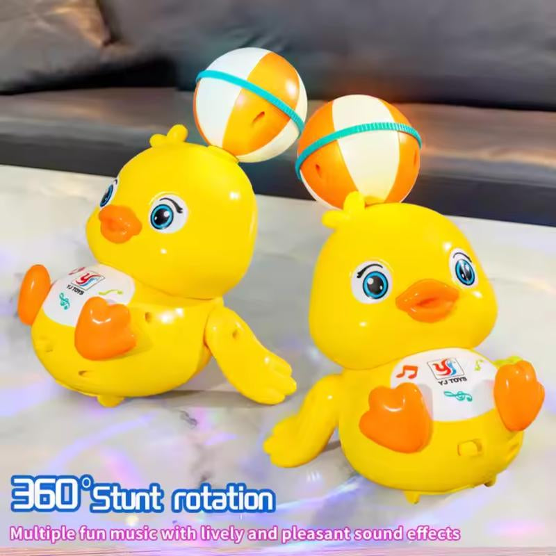 Electric Stunt Head Dancing Duck Toy with 360° Spinning, Colorful Lights & Music, Funny Interactive Toy for Kids